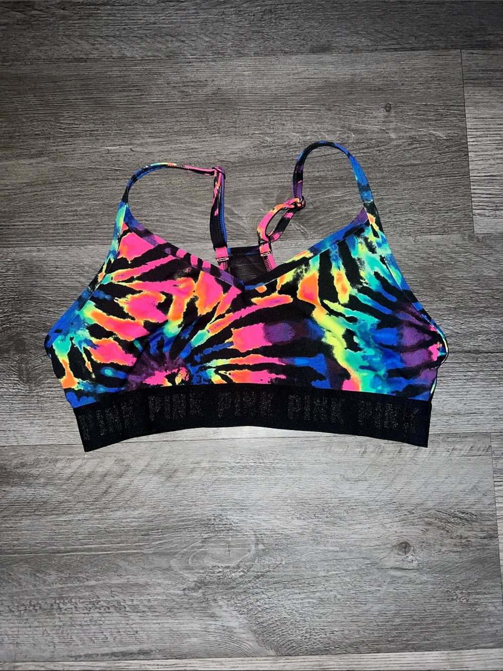 PINK Victoria's Secret Sport Tie Dye rainbow sports bra - Picture 2 of 5